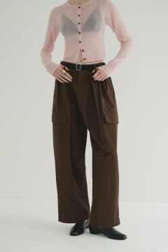 ワイドタックワークパンツ - WIDE TUCK WORK PANTS -  BROWN