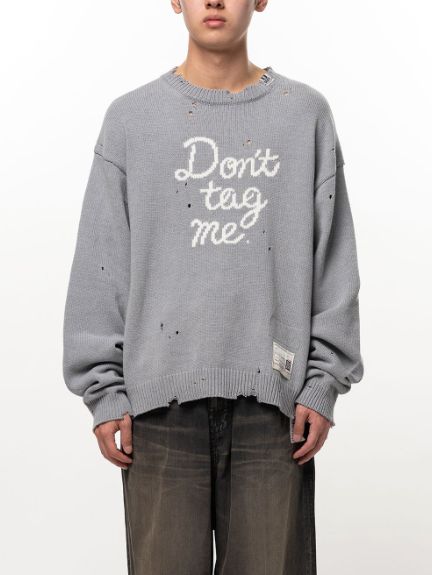 ドント タグ ミー ジャカード ニット セーター - Don't Tag Me Jacquard Knit Sweater (GREY)