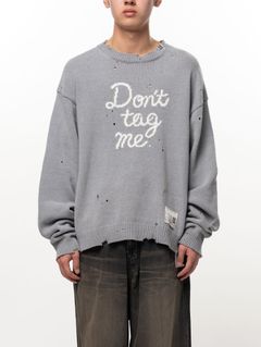 ドント タグ ミー ジャカード ニット セーター - Don't Tag Me Jacquard Knit Sweater (GREY)