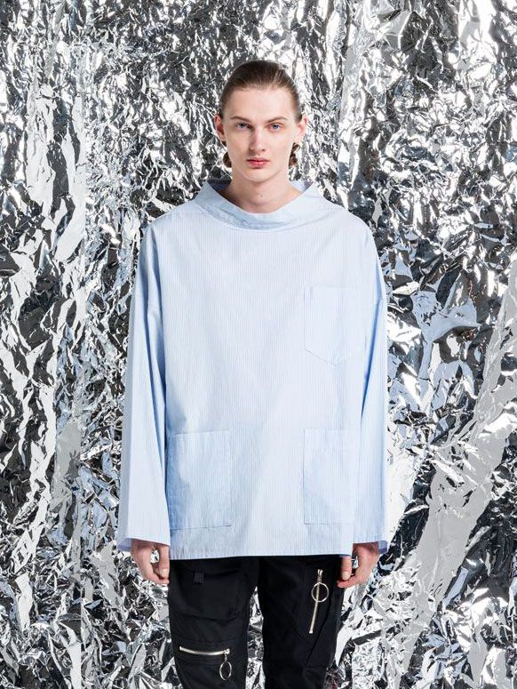 ワークショップ プルオーバー - WORKSHOP PULLOVER - BLUE STRIPE