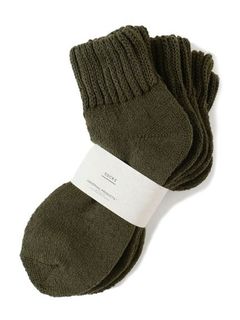 3足パック パイル靴下 - 3P PILE SOCKS OLIVE