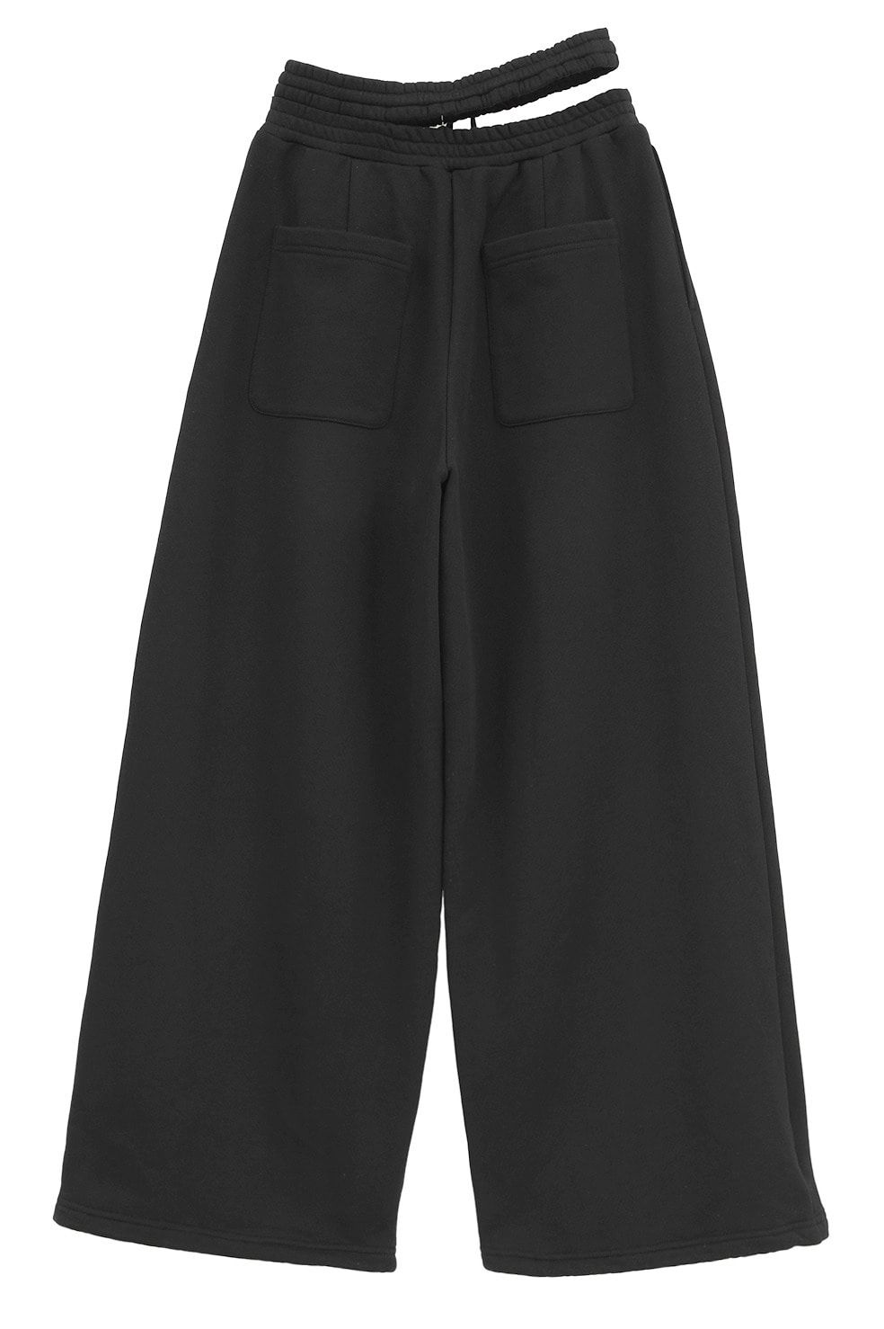 スラッシュ ウエスト スウェットパンツ - SLASH WAIST SWEAT PANTS (BLACK)