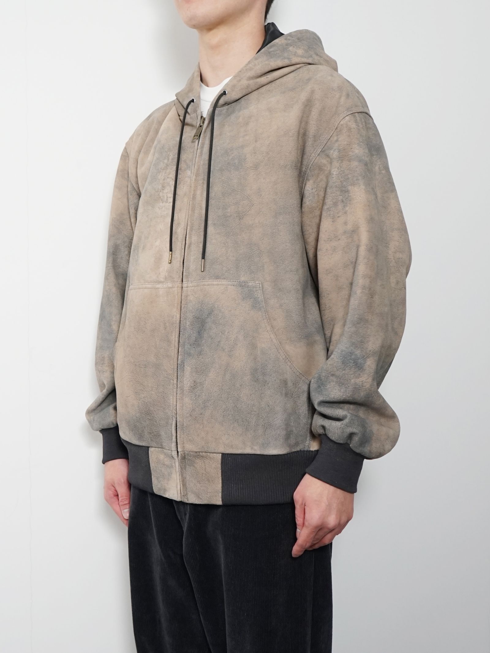 レザーアクティブジャケット - LEATHER ACTIVE JACKET - GREY