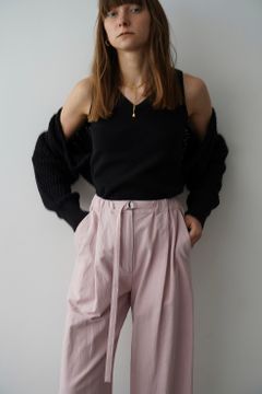 ダブルフェイス ニット タンクトップ -  W FACE KNIT TANK TOPS - BLACK