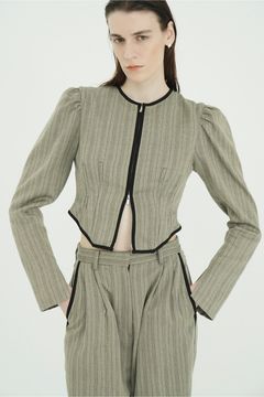 コルセットトップス -  HERRINGBONE CORSET DETAIL TOPS (MIX)