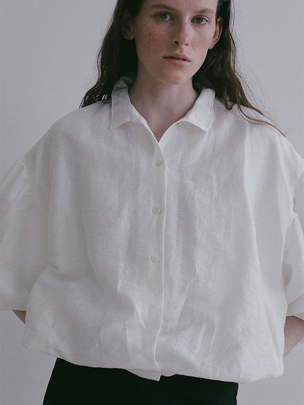 ボリュームスリーブバルーンシャツ (WHITE)