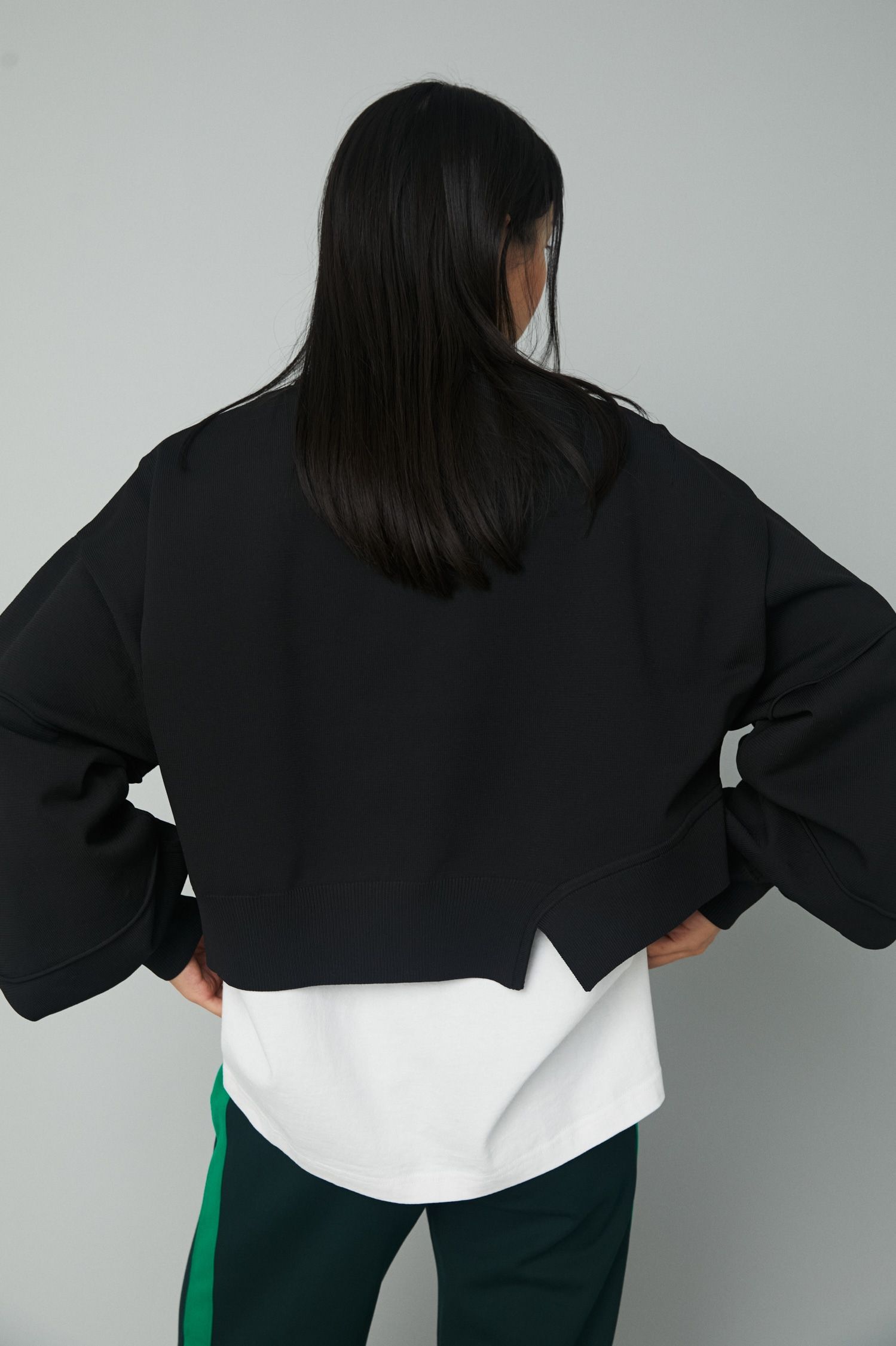 ボーイフレンド ショート トップス - Boy friend short tops - BLACK