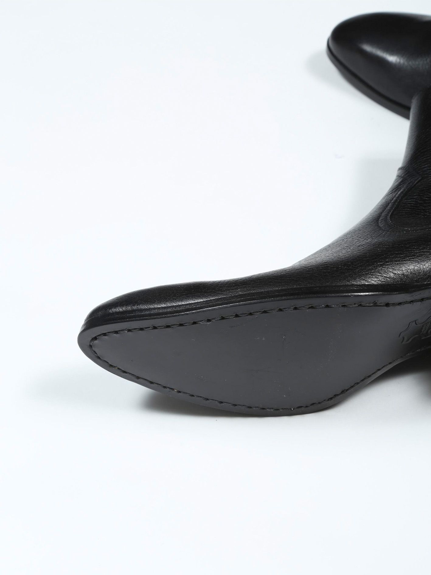 エンボス 5cm ヒールブーツ - Emboss Heel Boots - Black