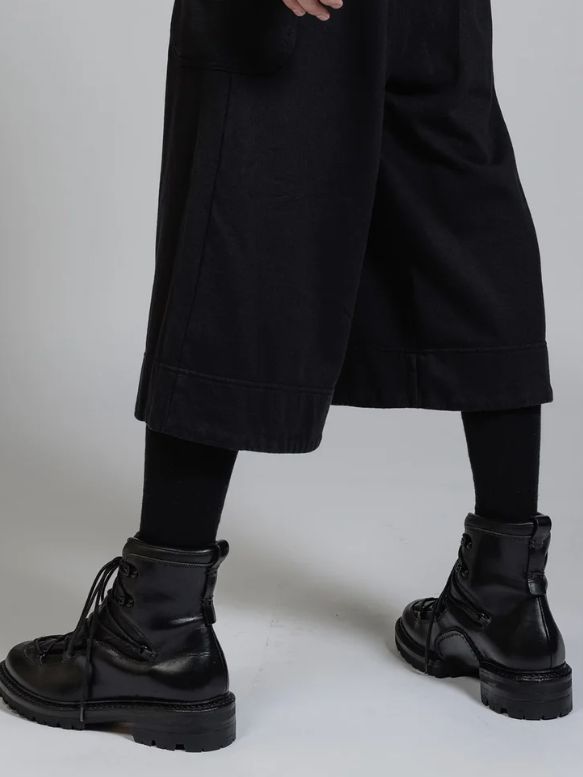 Sweat Wide Cropped Pants（A-Black） - ワイドクロップドスウェットパンツ メンズ モード カジュアル