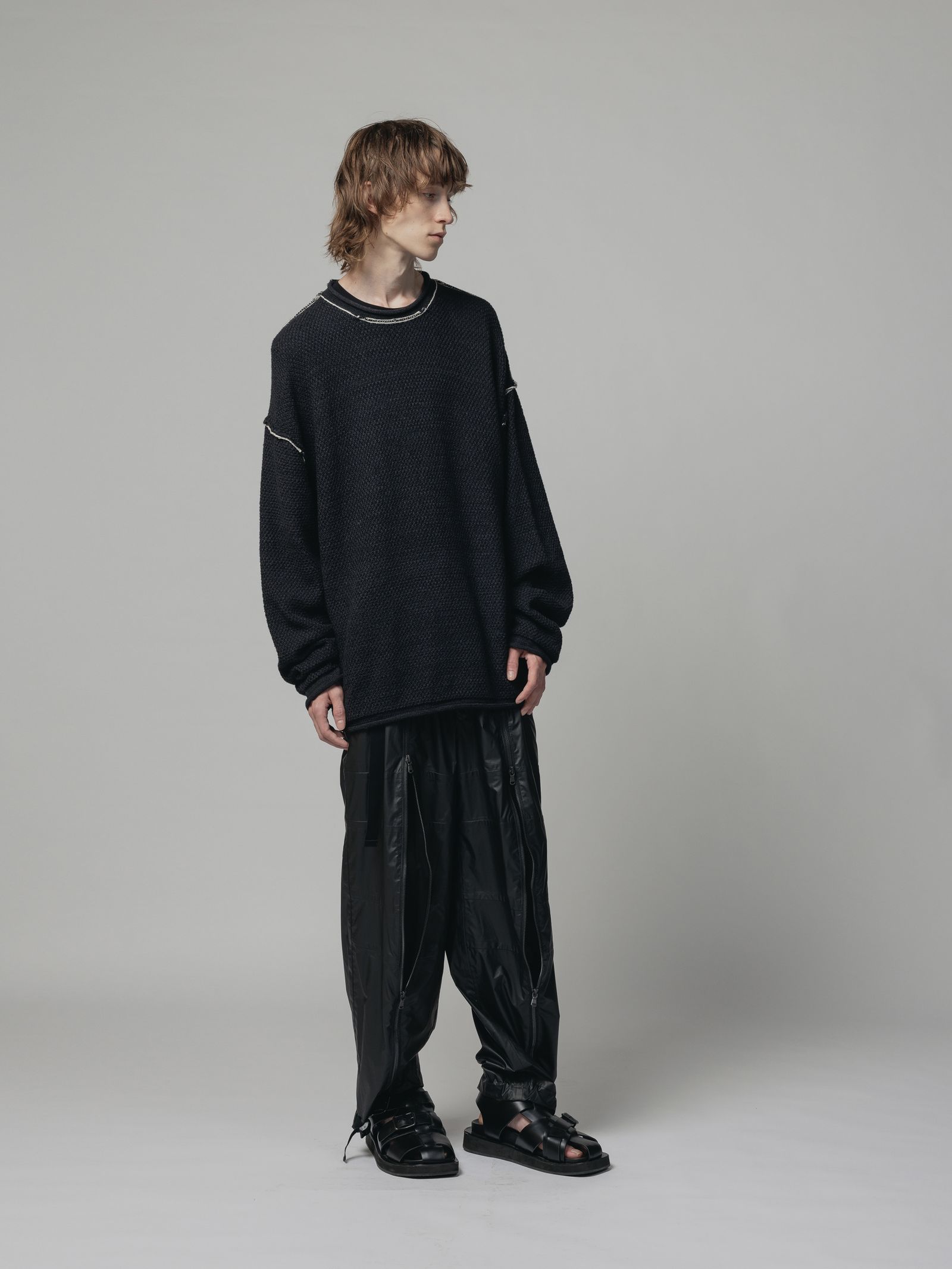 7G プルオーバーニット - BLACK