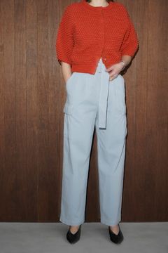 ハイウエスト バック スリット カーゴパンツ - H/W BACK SLIT CARGO PANTS - BLUE