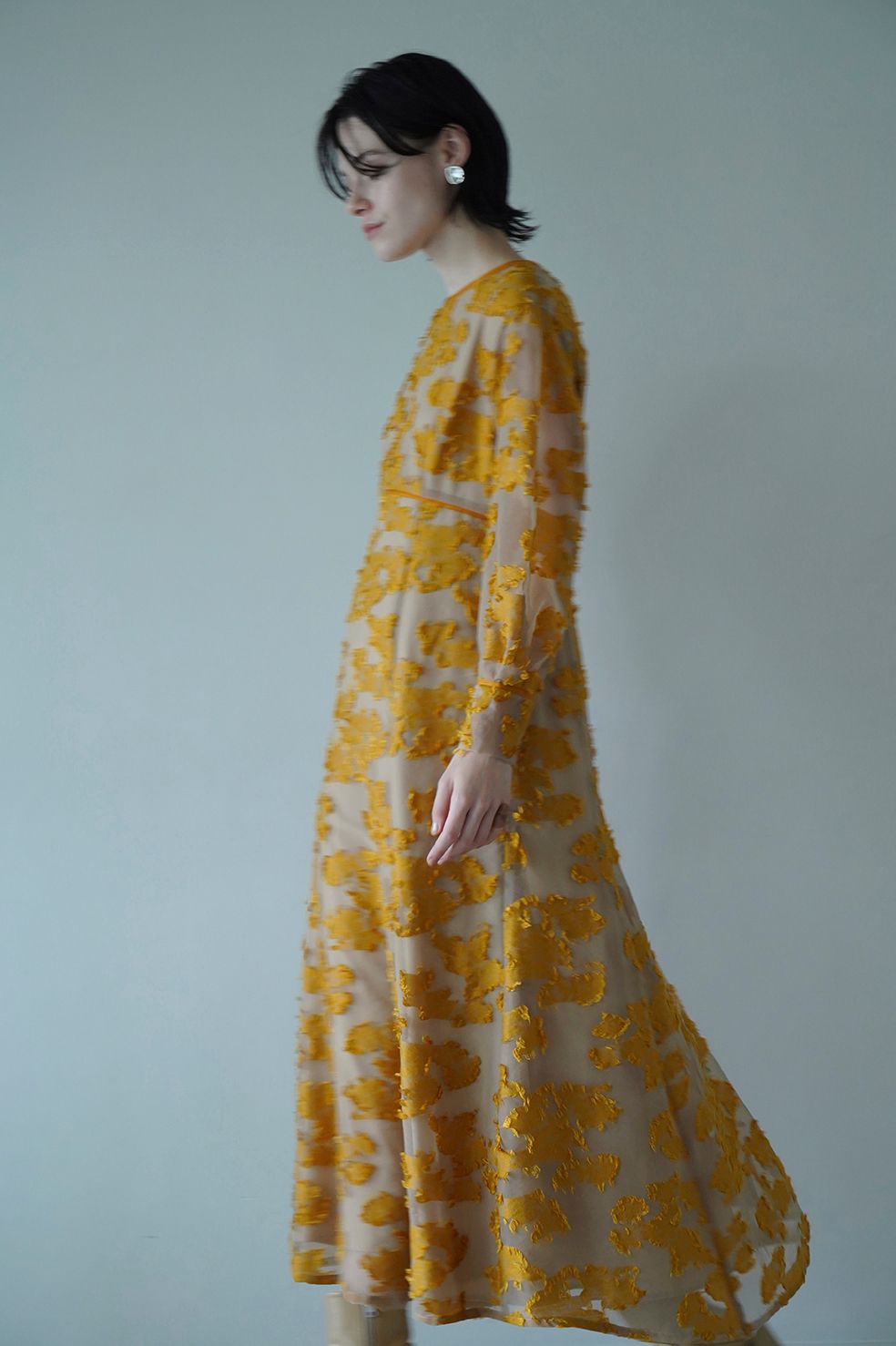 CLANE - FLOW FLOWER JACQUARD ONE PIECE - YELLOW | ADDICT WEB SHOP