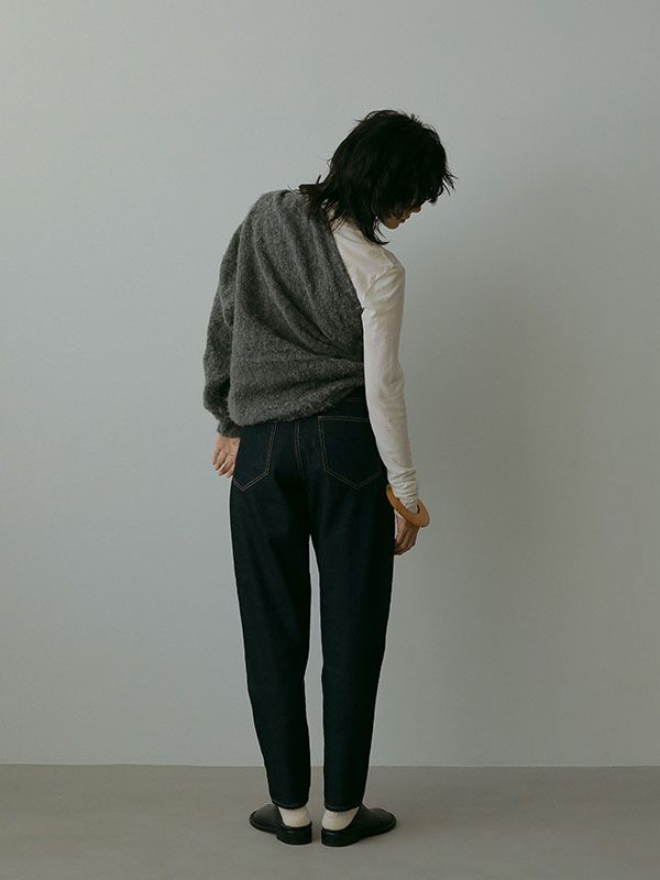 ヘアリーワンショルニットプルオーバー - GREY