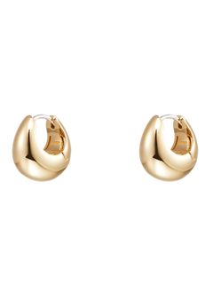 【両耳用】 ミディアム ボリューム ウォーター プルーフ ピアス - Volume Water drop Earrings GOLD