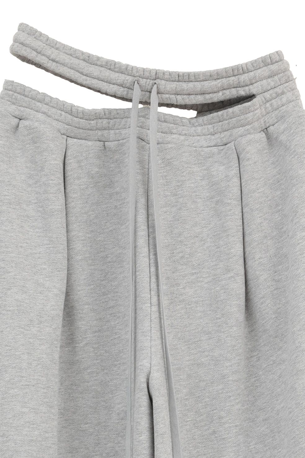 スラッシュ ウエスト スウェットパンツ - SLASH WAIST SWEAT PANTS (GREY)