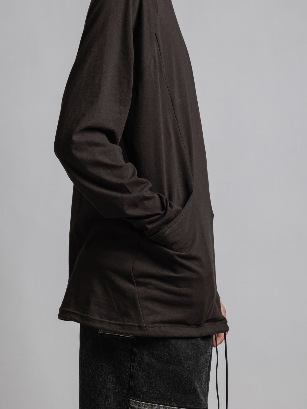タートルネックカッソー - 40/- soft jersey Turtle necked T DARK BROWN