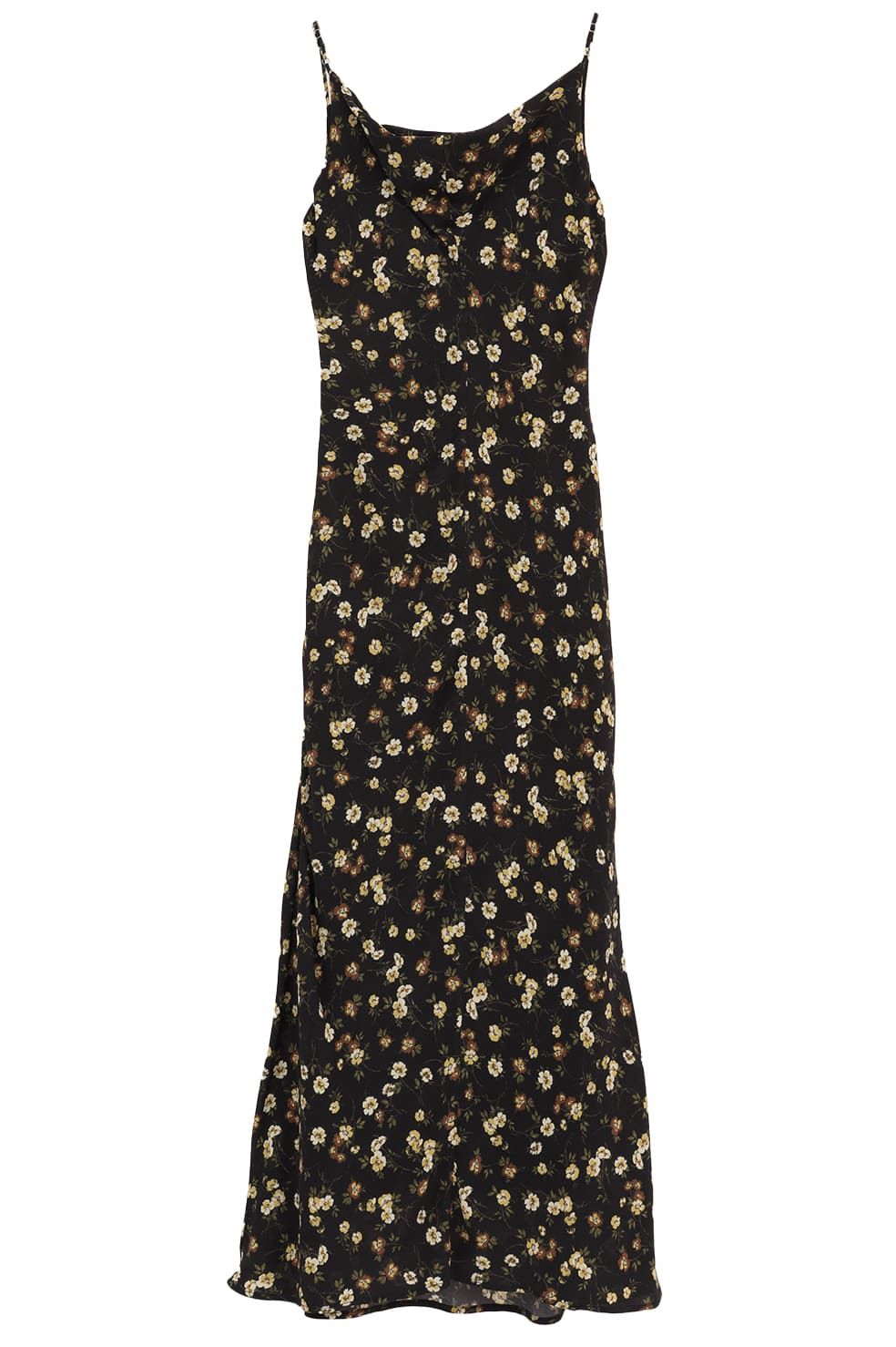キャミソールドレス - MABEL FLOWER DRAPE CAMI (BLACK)