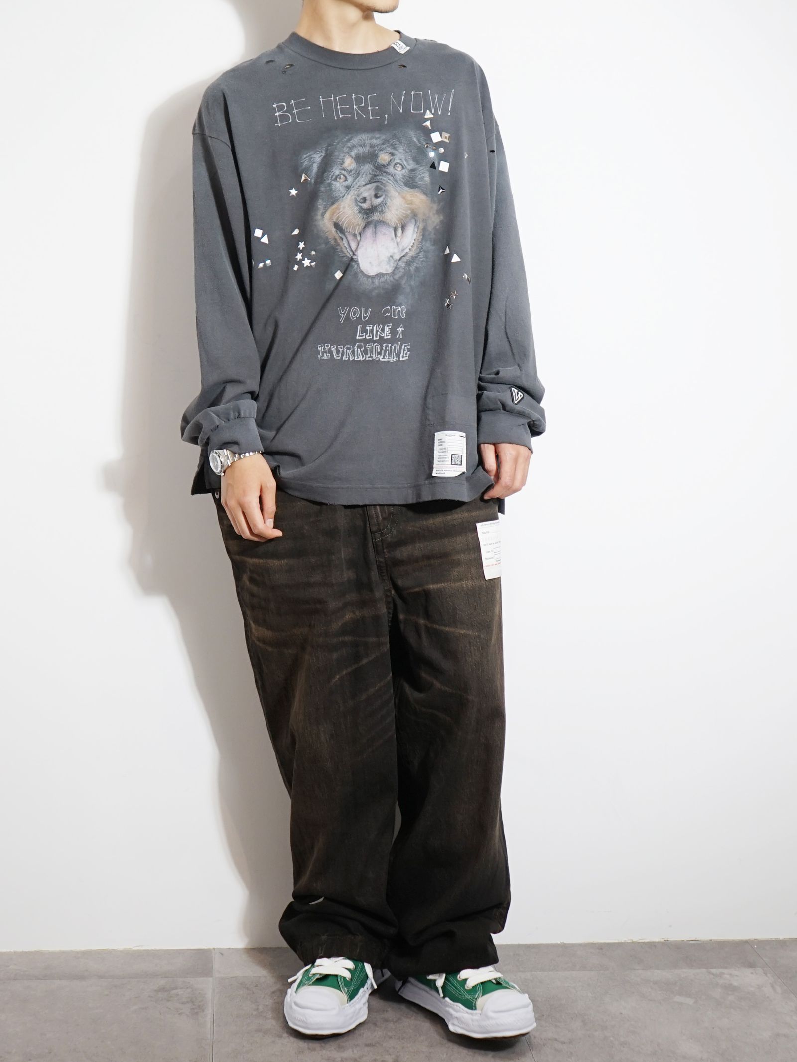 エンベリッシュディストレス カットソー - EMBELLISHDISTRESS LT  BLACK