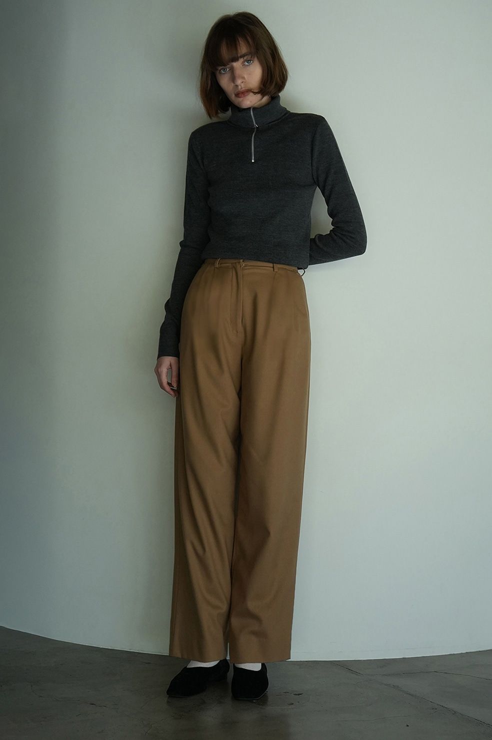 CLANE - ウールベーシックタックパンツ - WOOL BASIC TUCK PANTS 