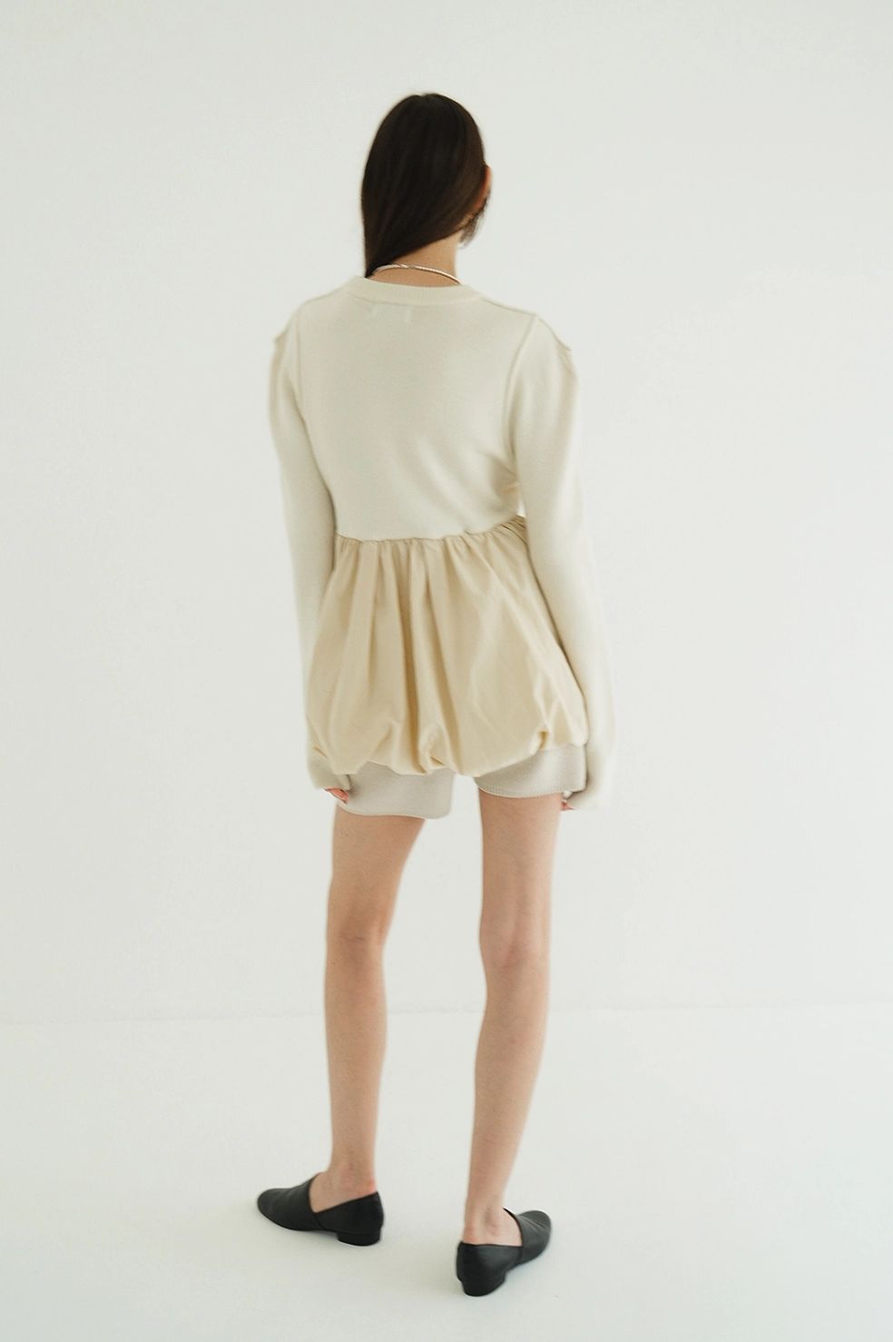 ドッキングニットトップス |  DOCKING POWERSHOULDER KNIT TOPS (IVORY)