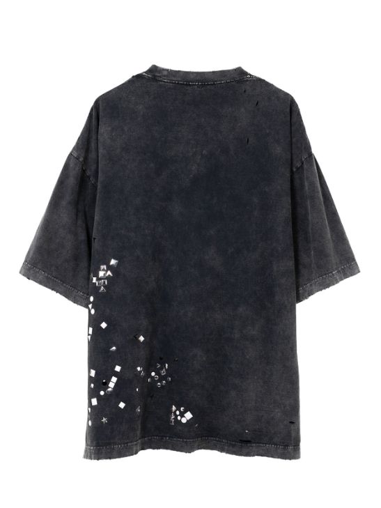 エンベリッシュド ブリーチド シャツ - Embellished Bleached T-shirt BLACK