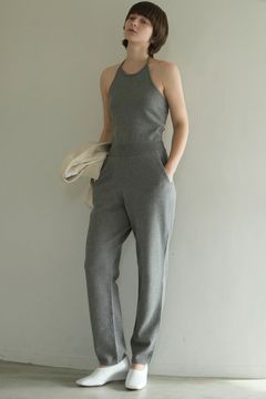 ホルターネック ニットオールインワン -  HALTER NECK KNIT ALL IN ONE - GREY