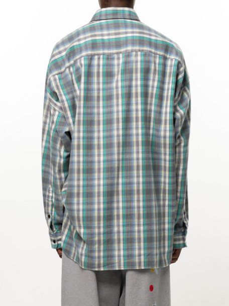チェック ロングスリーブ シャツ - Check Long Sleeve Shirt (GREEN)