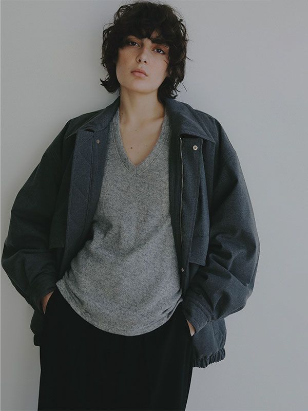 パディングワークブルゾン (GREY)