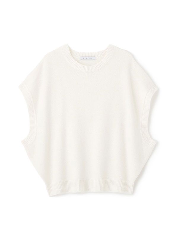 ウールカシミヤスリーブレスニットプルオーバー (WHITE)