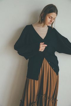 ダブルフェイスボレロレイヤードカーディガン -  DOUBLE FACE BOLERO LAYER KNIT CD