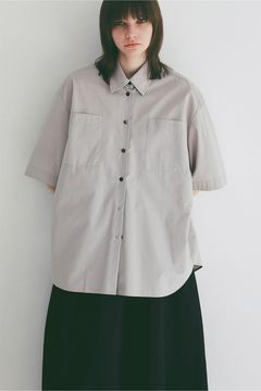 ハーフスリーブヒュージーシャツ - HALF SLEEVE HUGE SHIRTS (GREY)