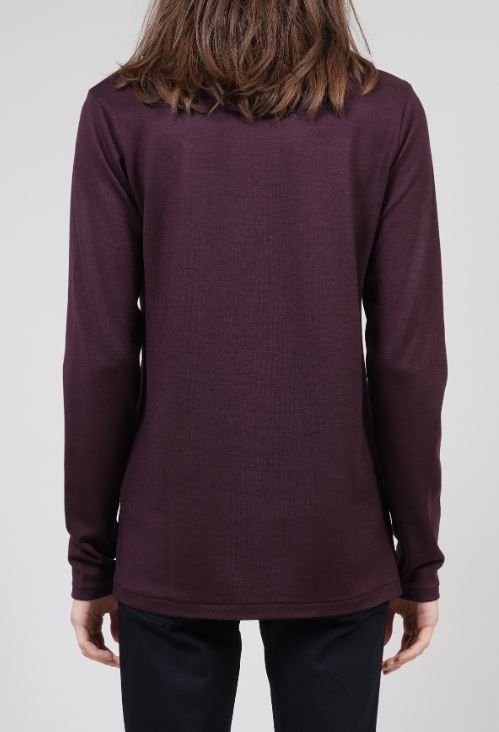 ウォッシャブルウールタートルネックプルオーバー - BORDEAUX