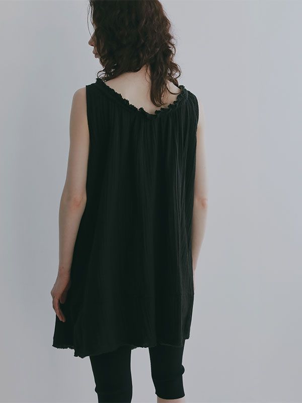フロントオープンタンクチュニック (BLACK)