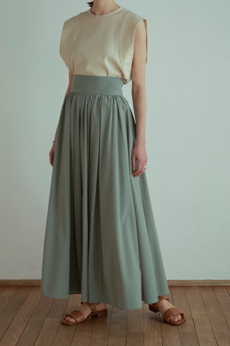 CLANE - ボリュームマキシスカート - VOLUME MAXI SKIRT BLUE | ADDICT WEB SHOP