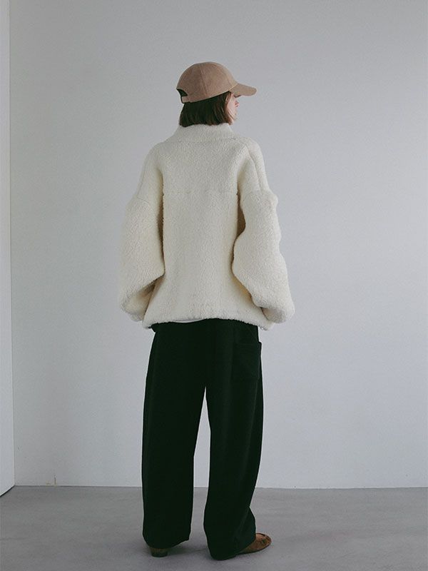 ボンディングニットフリースブルゾン （OFF WHITE)