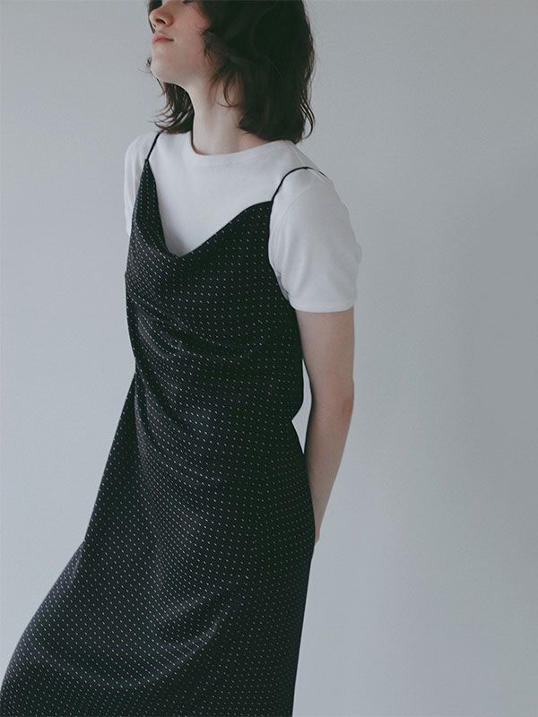 オリジナルドットキャミワンピース （BLACK)