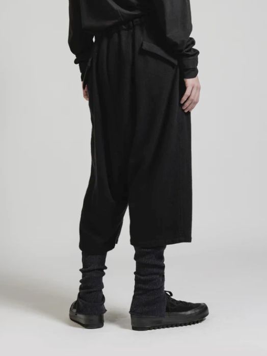 ウール縮絨 製品染め ショートパンツ - OBJECT DYE WOOL DROP CROTCH HALF PANTS LACK