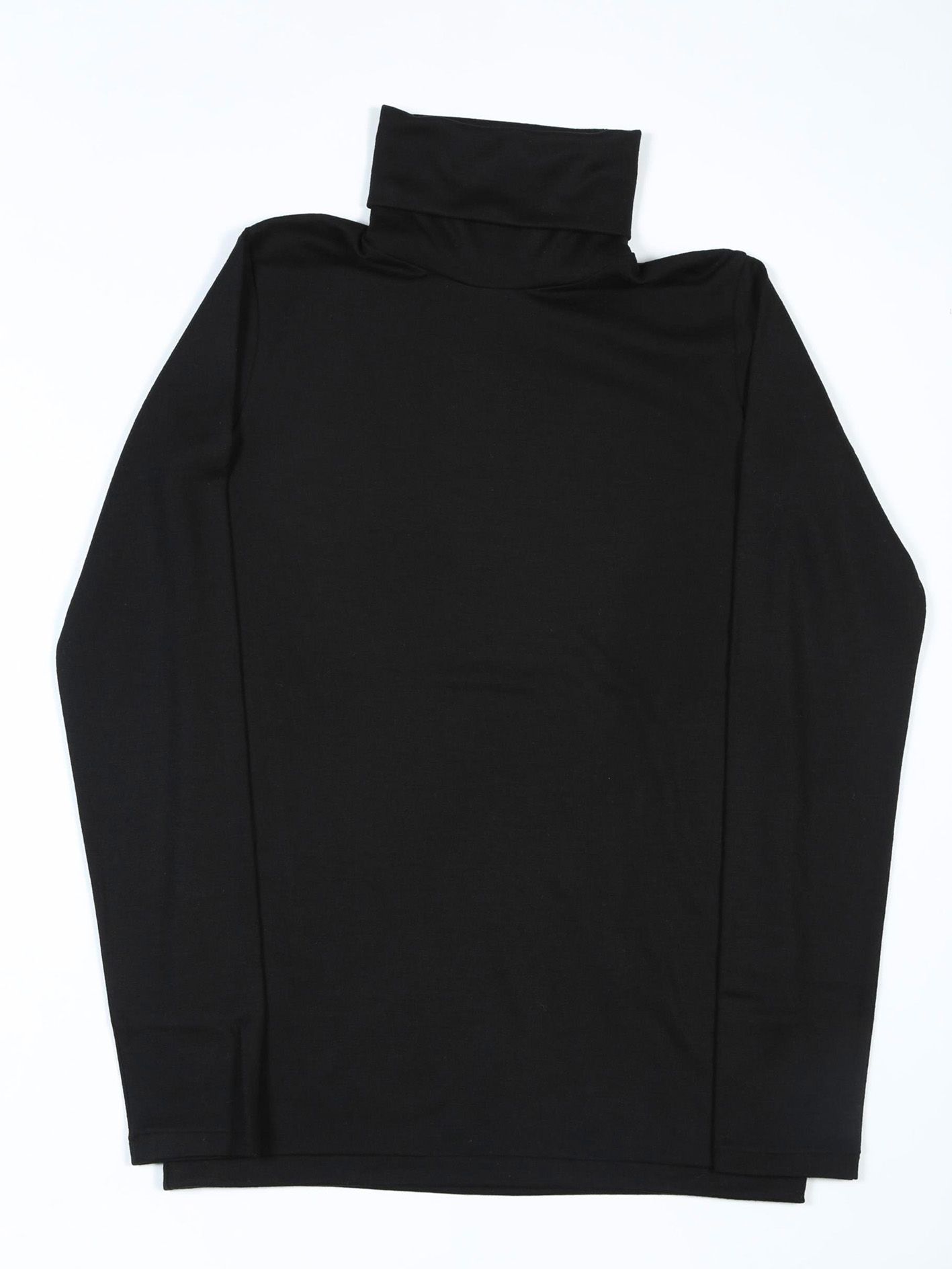 ウォッシャブルウールタートルネックプルオーバー - Washable Wool Turtleneck Pullover - Black