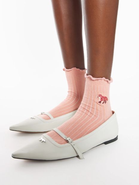 ベイビーフォックス コットンリブソックス レディース - Porcelaine pink
