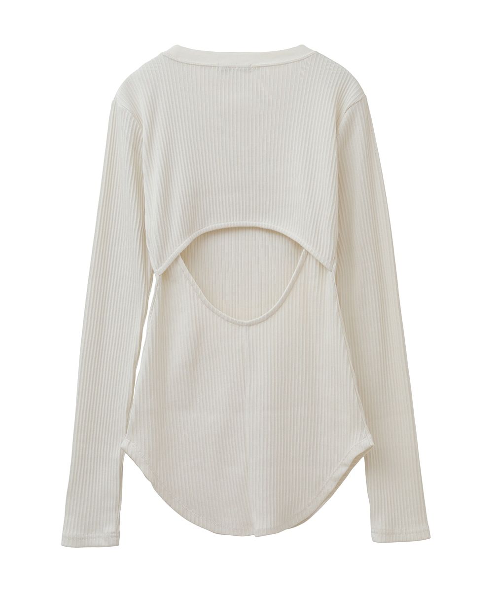 BACK OPEN RIB TOPS - IVORY