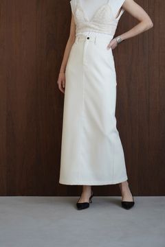 スカート ロング スカート  - STRAIGHT LONG SKIRT - WHITE