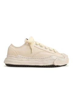 "HANK" OG Sole Over-Dyed Canvas Low-top Sneaker- A08FW719 - WHITE