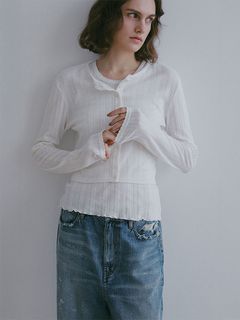 2パックアイレットカーディガン （WHITE）
