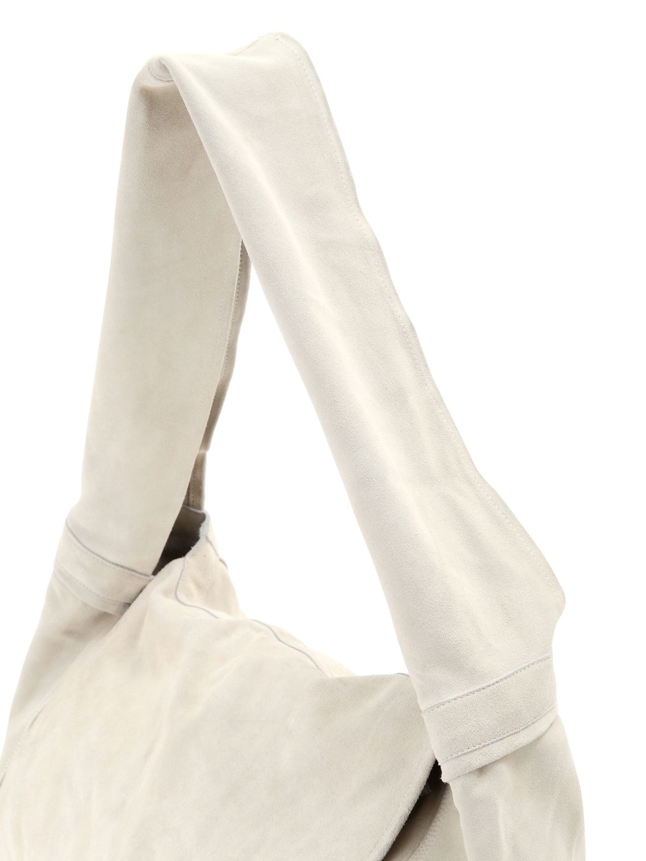 レザーショルダーバッグ LEATHER SHOURDER BAG - Cow split leather - WHITE