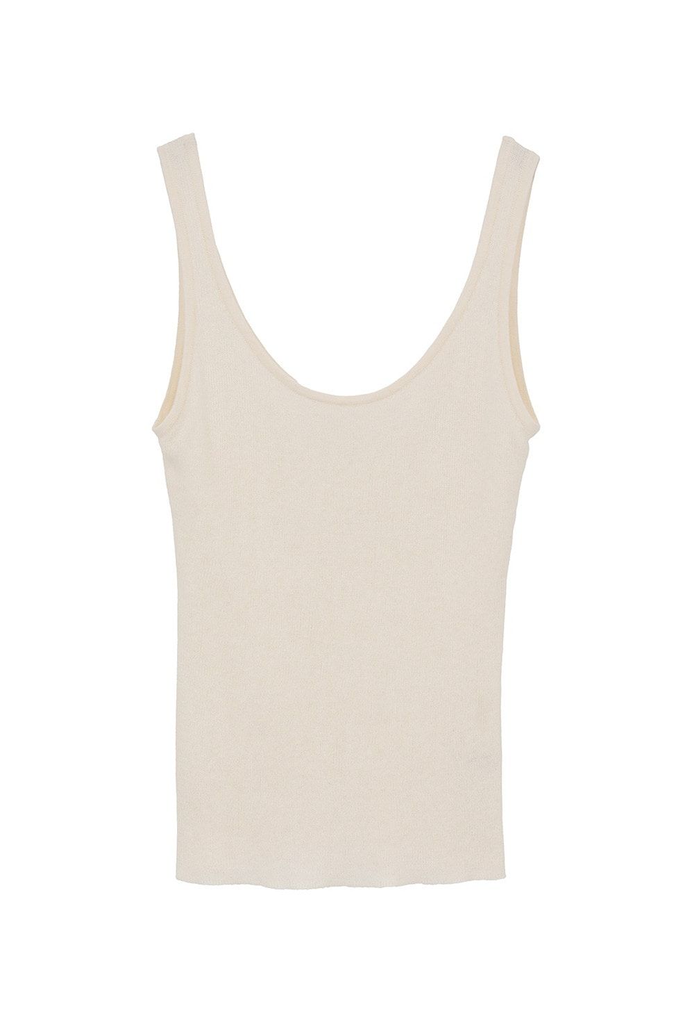 ニットカーディガン×タンクトップ セット -  BUTTON CARDIGAN TANK SET （IVORY)