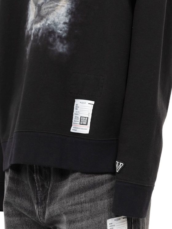 キャットプリントスウェットシャツ - Cat Printed Sweatshirt (BLACK)