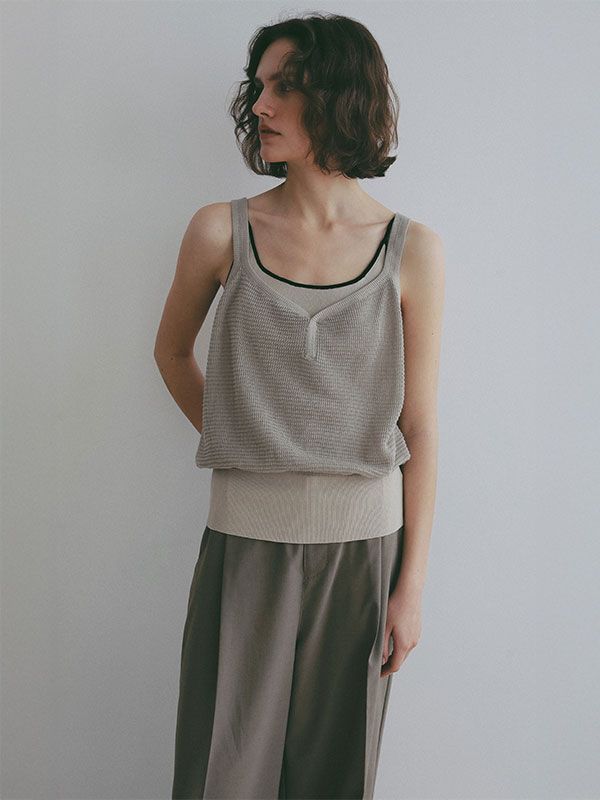 ハイツイストニットキャミソール （BEIGE)