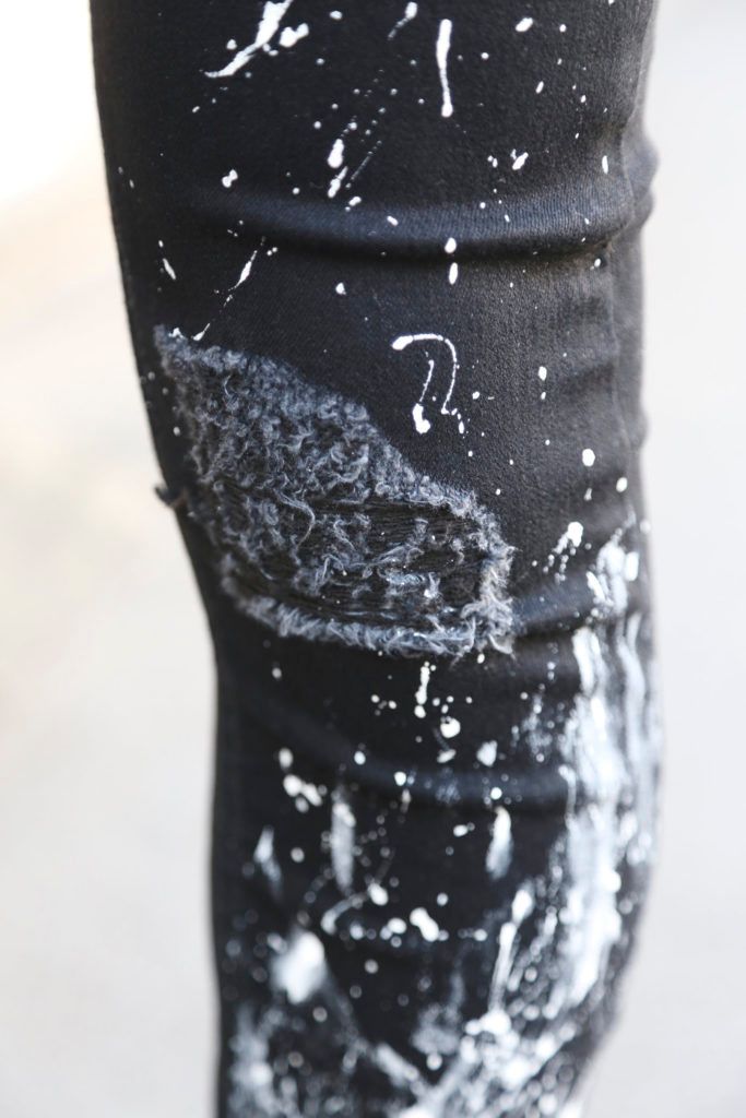 ニークラッシュEXスキニーデニム ”ペイントドット”