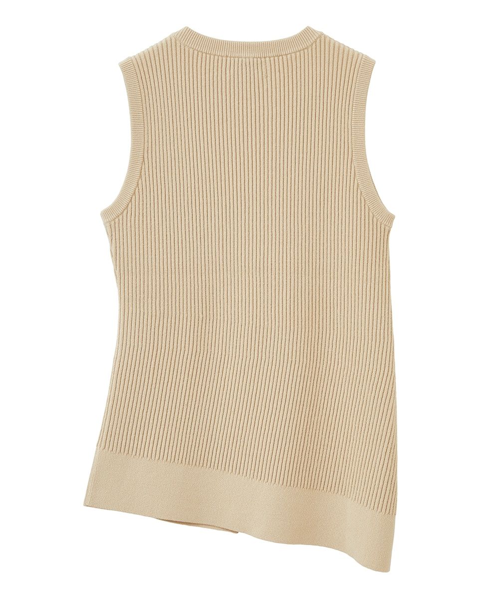 CLANE - SLANT CUT NO SLEEVE KNIT TOPS - YELLOW | ADDICT WEB SHOP