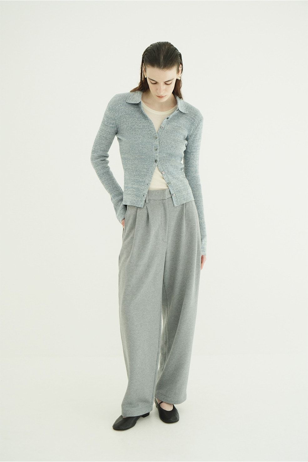 ツータック スウェットパンツ - TWO TUCK SWEAT PANTS (GREY)